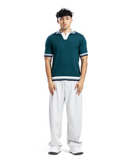 Contrast Trim Knit Polo Shirt