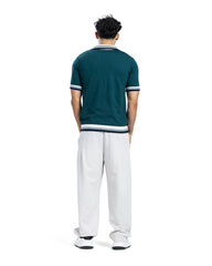 Contrast Trim Knit Polo Shirt