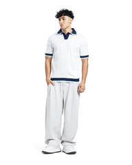 Contrast Trim Knit Polo Shirt