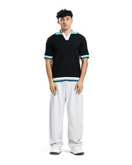 Contrast Trim Knit Polo Shirt