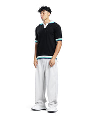 Contrast Trim Knit Polo Shirt
