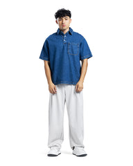 Denim Polo Oversized Shirt