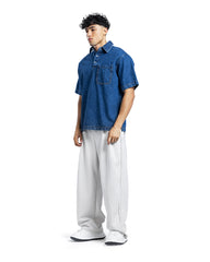 Denim Polo Oversized Shirt
