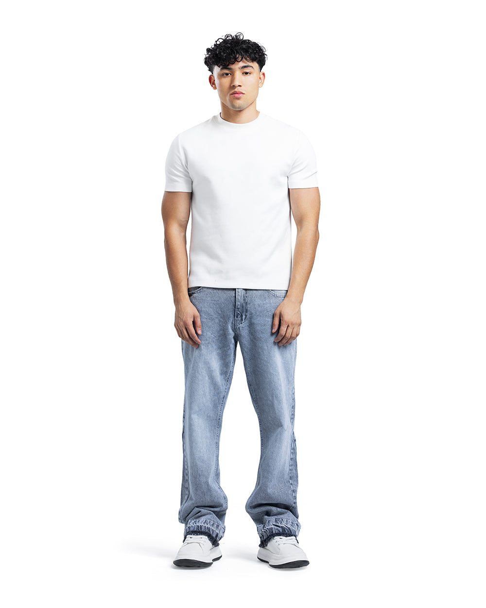 Asymmetric Waist Vintage Wide-Leg Jeans