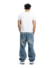 Distressed Denim Cargo Jogger