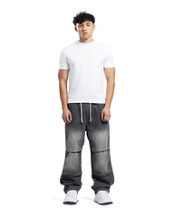 Distressed Denim Cargo Jogger