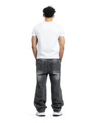 Distressed Denim Cargo Jogger