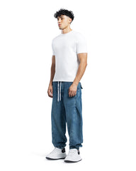 Relaxed Fit Washed Denim Jogger
