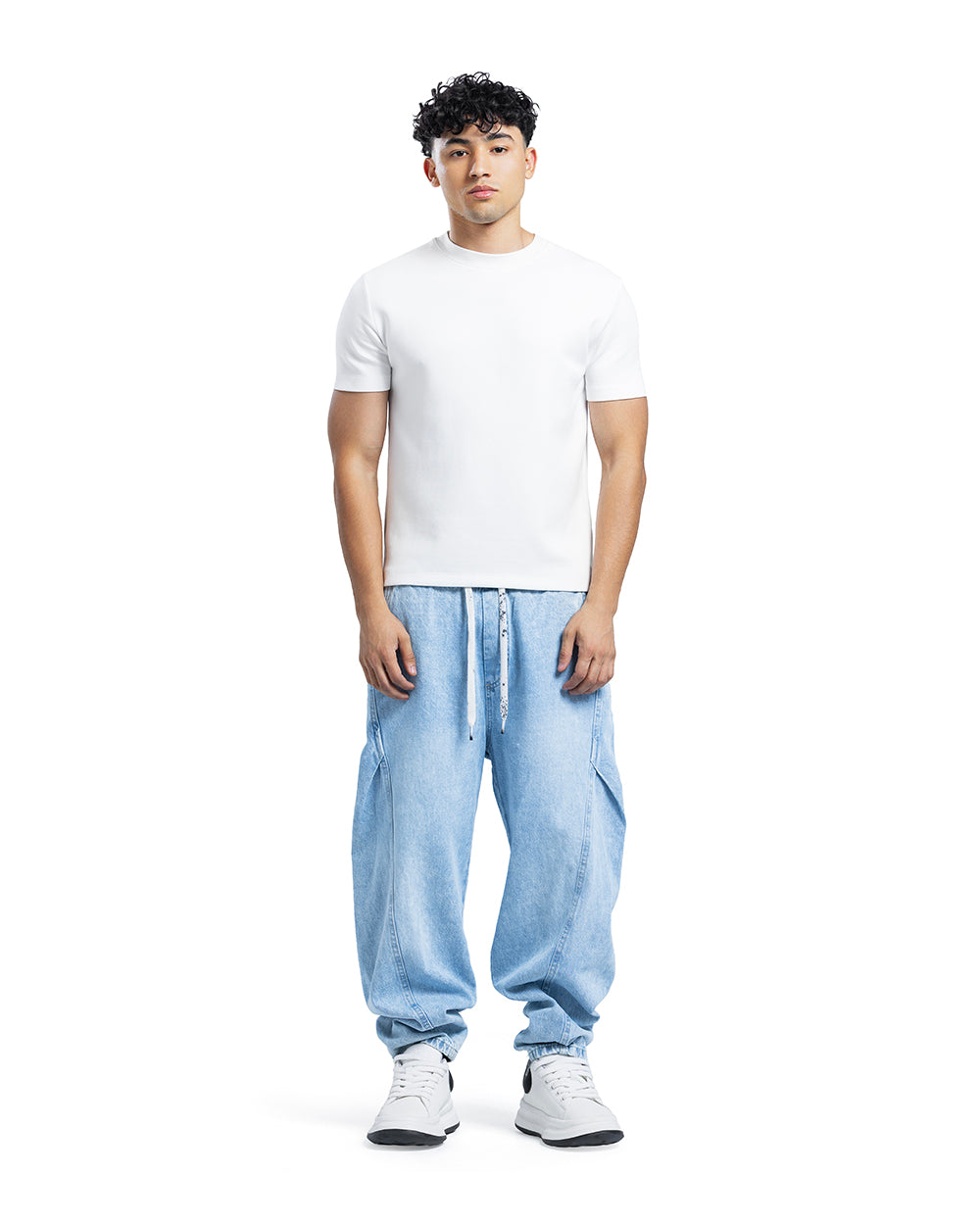 Relaxed Fit Washed Denim Jogger