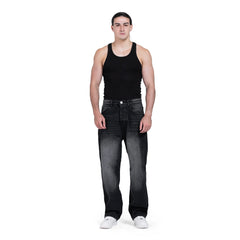 Washed-Out Black Denim Jeans
