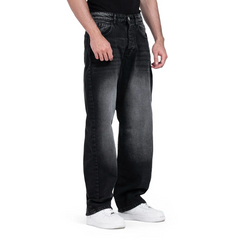 Washed-Out Black Denim Jeans